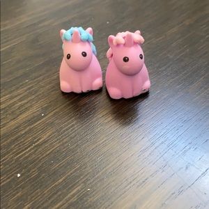 2 very cute unicorn erasers